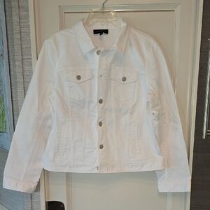 Talbots Women's White Denim Jacket. L